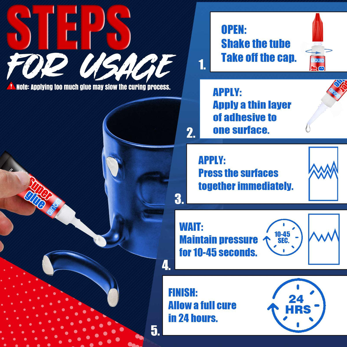 3g (12 Pack), Super Glue Liquid, All Purpose, Fast Setting, Ideal for Metal, Ceramics, Leather & More