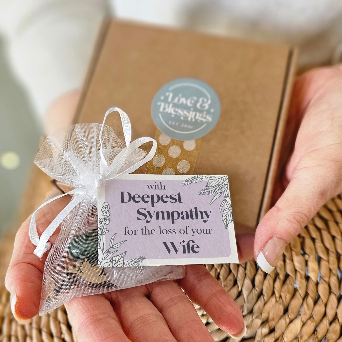 Loss of Nan - Deepest Sympathy gemstone gift bag with mini card