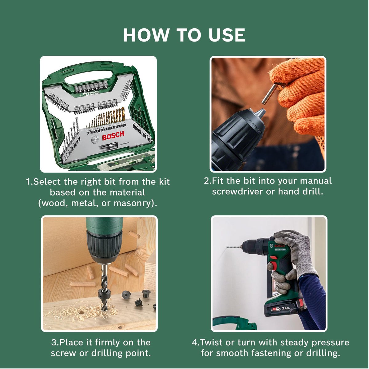 Bosch 34pc. X-Line Drill and Screwdriver Bit Set (for Wood, Masonary and Metal, Accessories Drill and Screwdriver)