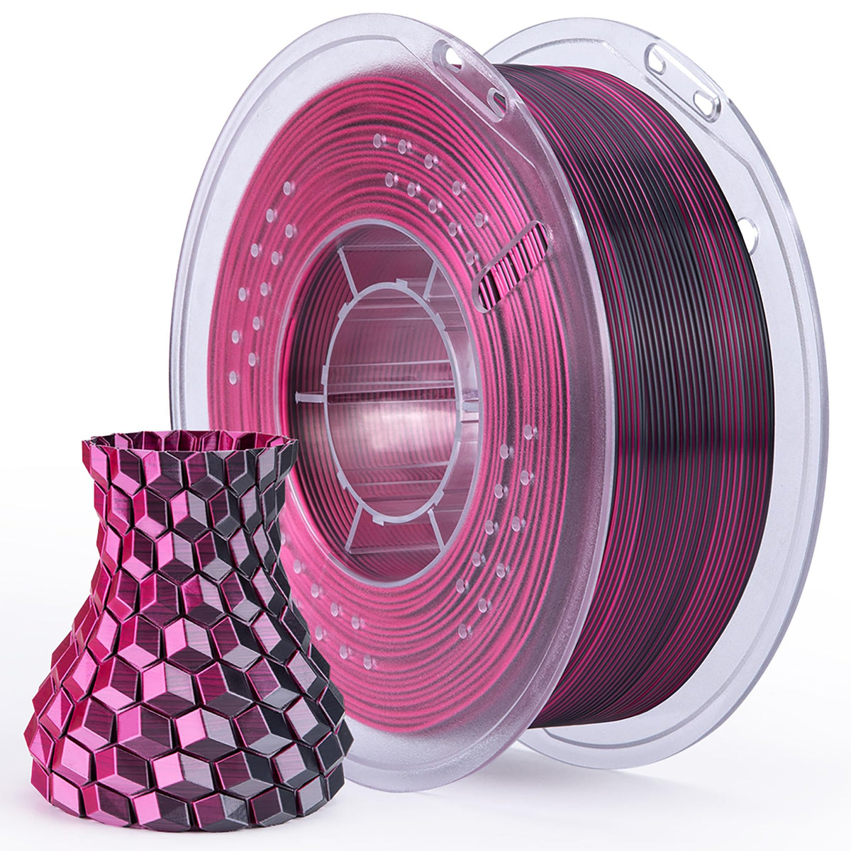 ELEGOO Silk PLA Filament 1.75mm Blue Purple 1KG, Shiny Dual Colours 3D Filament Dimensional Accuracy +/- 0.05mm, 1kg Spool(2.2lbs) Fits for Most FDM 3D Printers