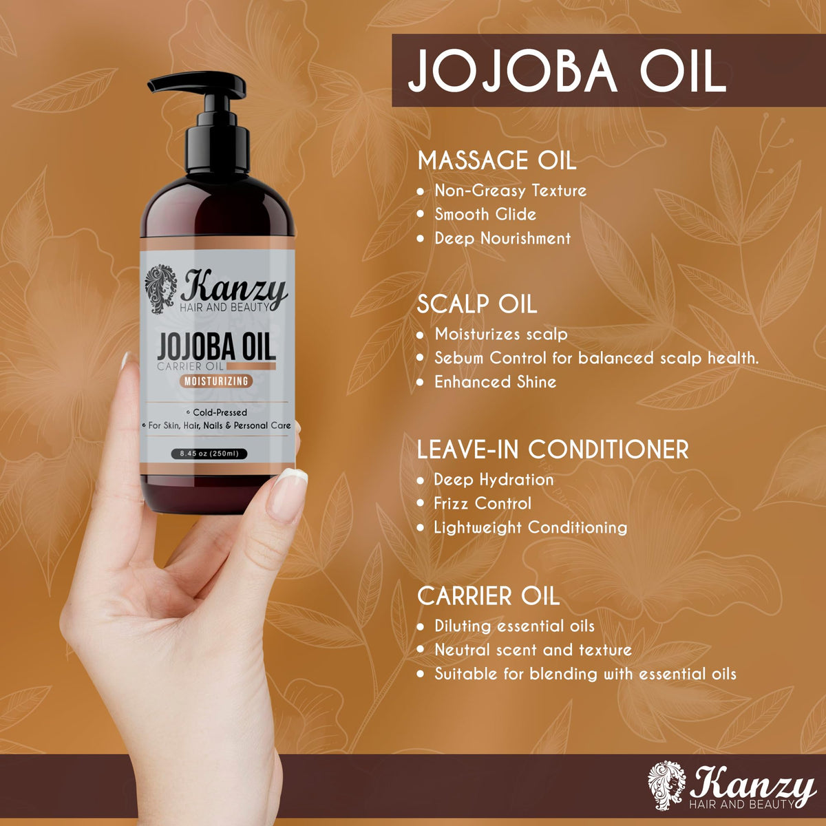 Kanzy Vitamin E Oil for Skin, Hair, Lips and Face - Naturally Sourced Multi-Purpose Plant-Based Vitamin E Oil for Hair Growth as Skincare and Haircare Product for both Men and Women (30 ml)