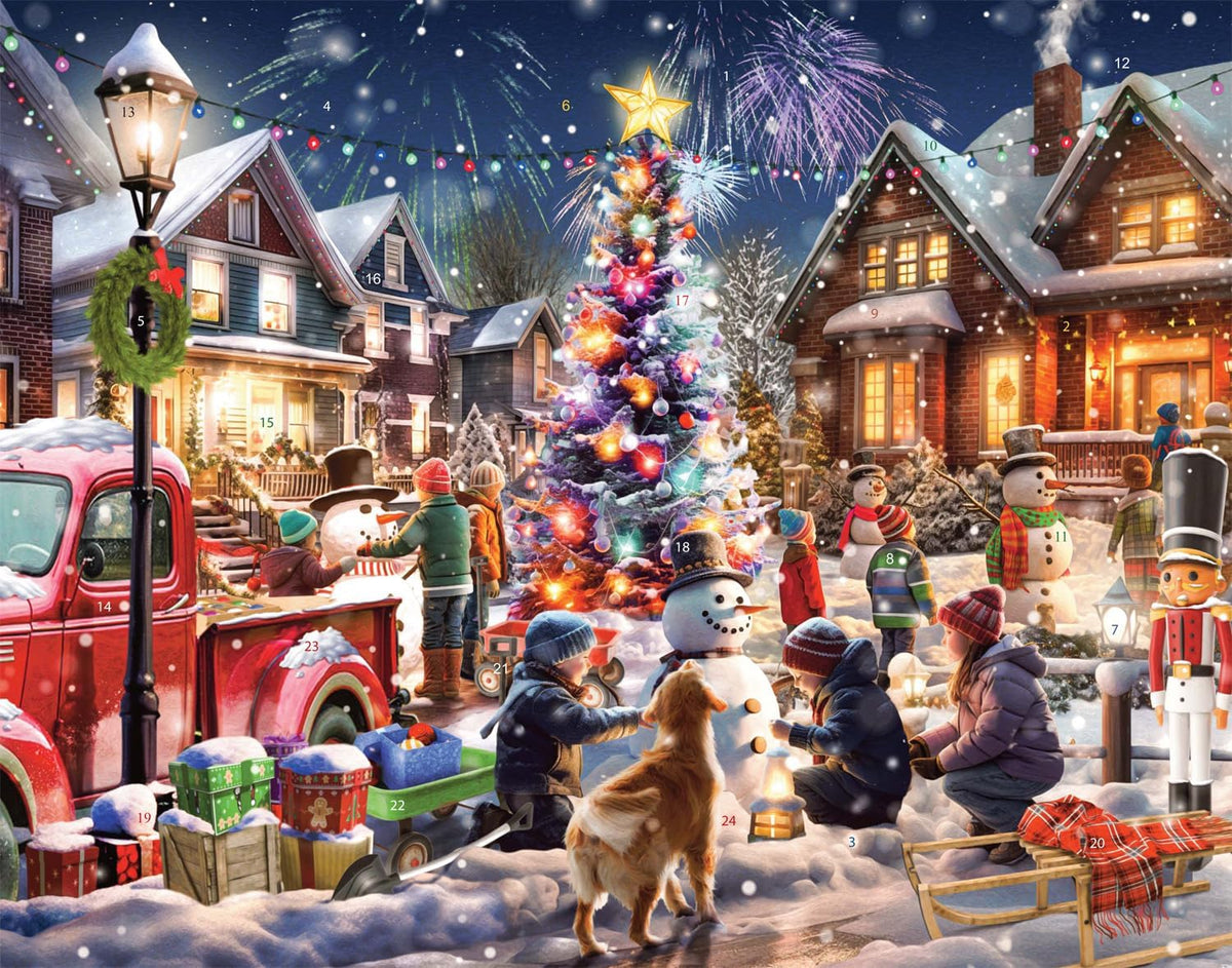 Snowman Contest Advent Calendar (Christmas Countdown Calendar) with Twas the Night Before Christmas Poem Vermont Christmas Company