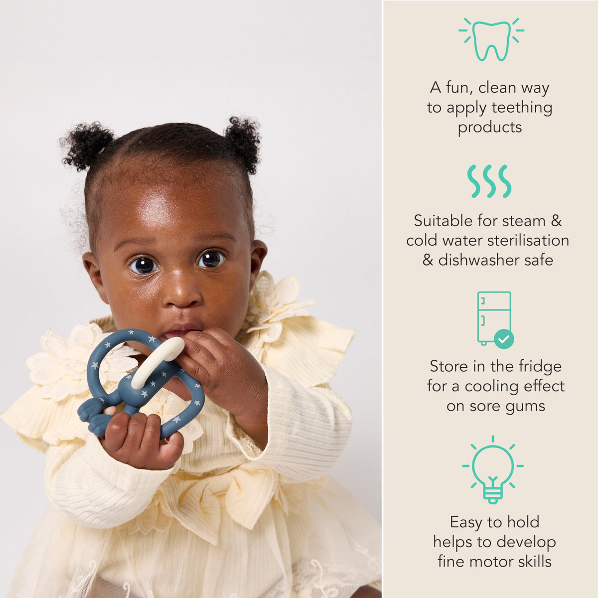 Matchstick Monkey Original Teether with Gel Applicator, Hearts