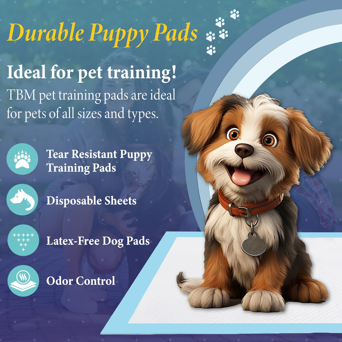 TBM Puppy Pads Large Size Pack of 100 60x 60 super Absorbent Puppy Training Pads Anti Slip Dog training pads - No Leaking Quick Dry Dog Pads