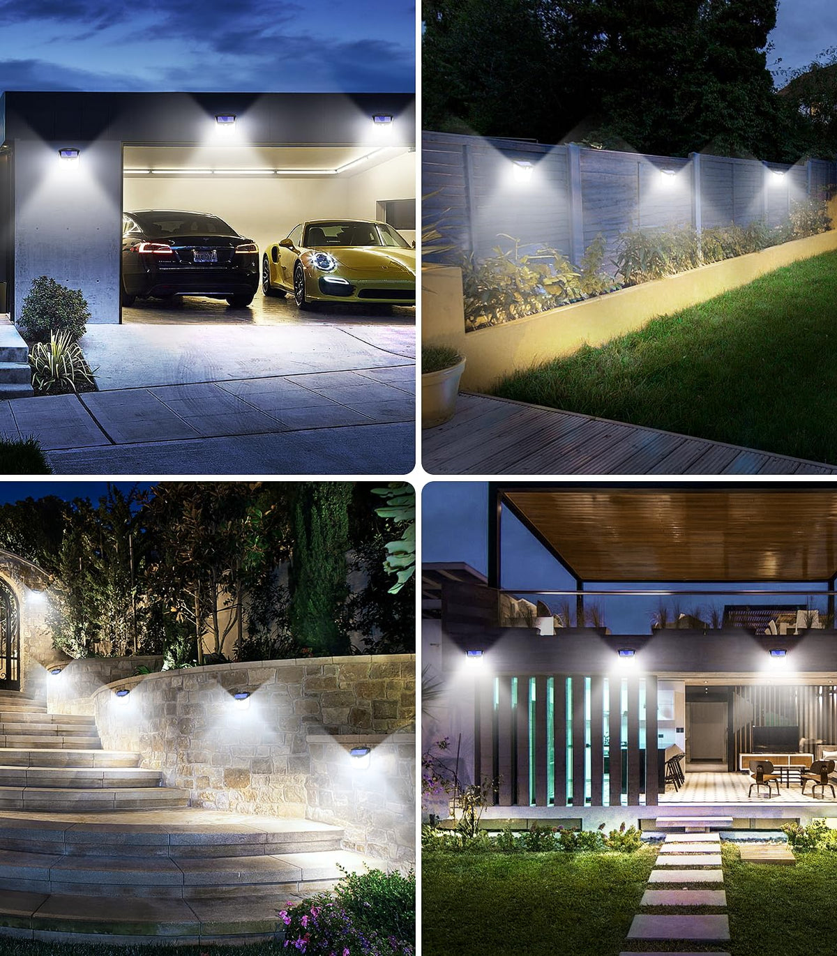 Solar Security Lights Outdoor Garden - 248 LED Solar Powered Outside Light 3 Modes Motion Sensor and 270°Wide Angle IP65 Waterproof Solar Power Wall Lighting For Fence Flood Door Garage Yard 6Pack