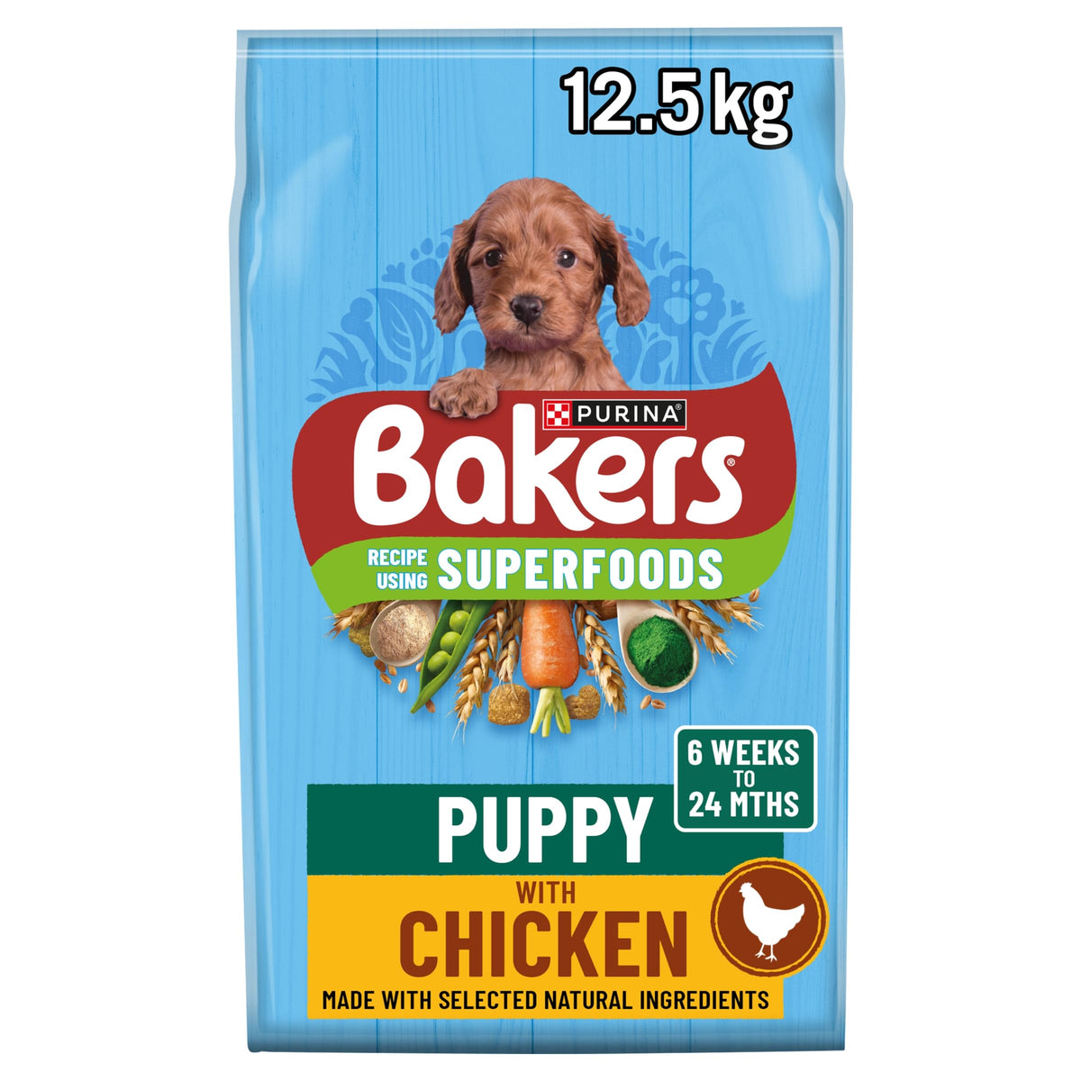 BAKERS Superfoods Small Dog Adult Dry Dog Food Chicken 1.1kg (Pack of 5)