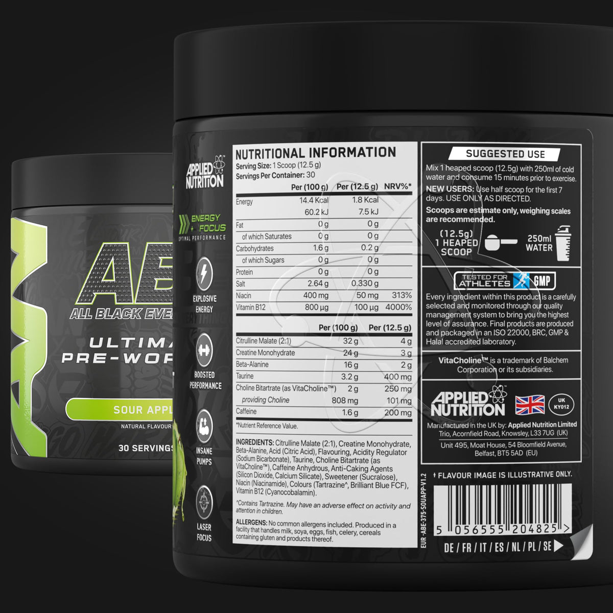 Applied Nutrition ABE Pre Workout Powder Tropical 375g