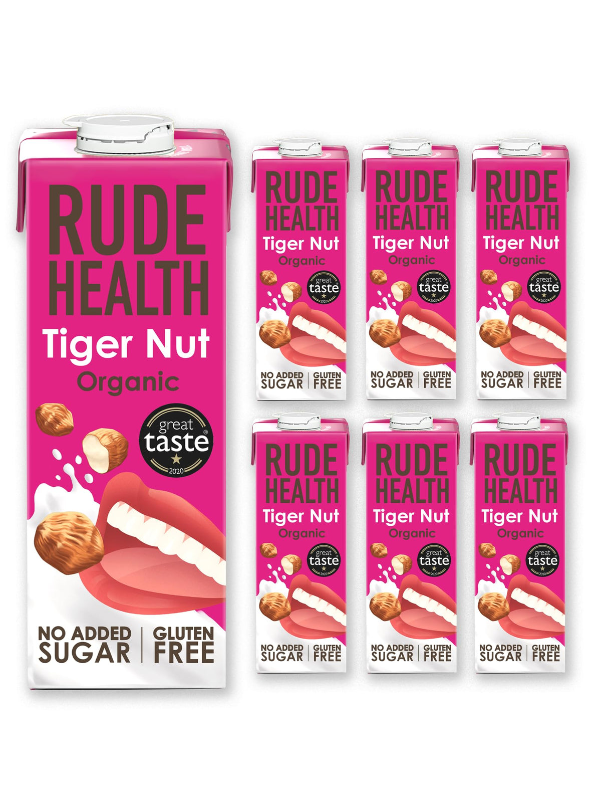 Rude Health 6 x 1 Litre Organic Oat Dairy-Alt Milk, 100% Natural Organic Drink, Lactose Free, Dairy Free & Gluten-Free, No Added Sugar, Award-Winning, Healthy & Vegan, 100% Recyclable Packaging