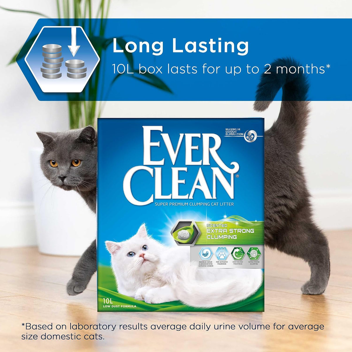 Ever Clean Clumping Cat Litter Extra Strong Clumping Cat Litter, Scented for Long-lasting freshness, 10L
