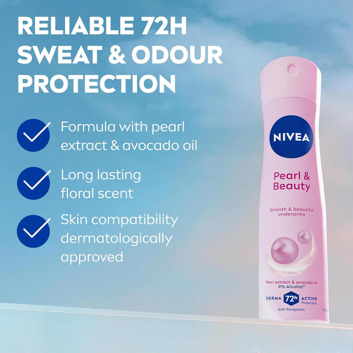 NIVEA Pearl and Beauty Antiperspirant Spray, 150 ml