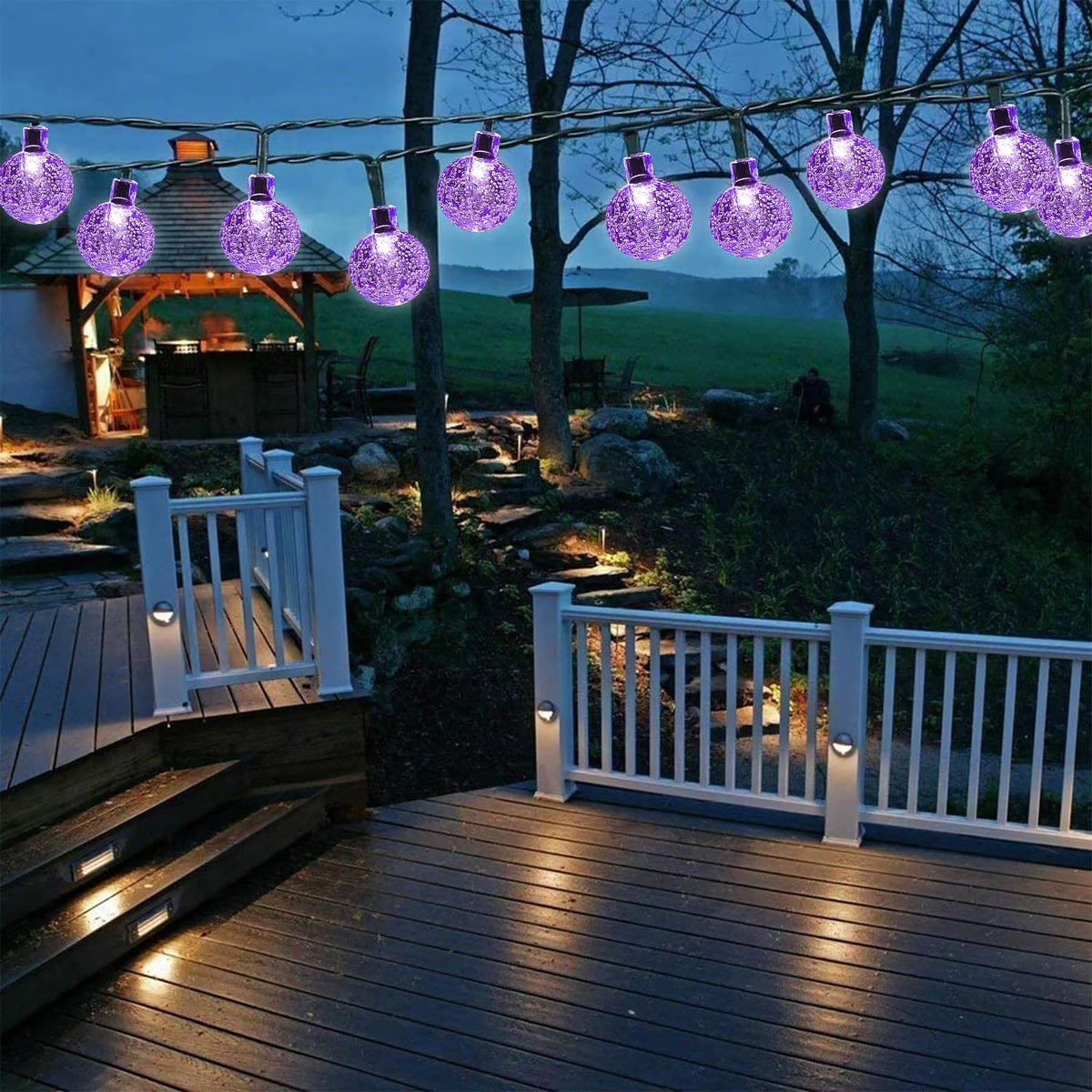 Lezonic Solar String Lights Outdoor, 50LED 7M/23Ft Solar Fairy Lights