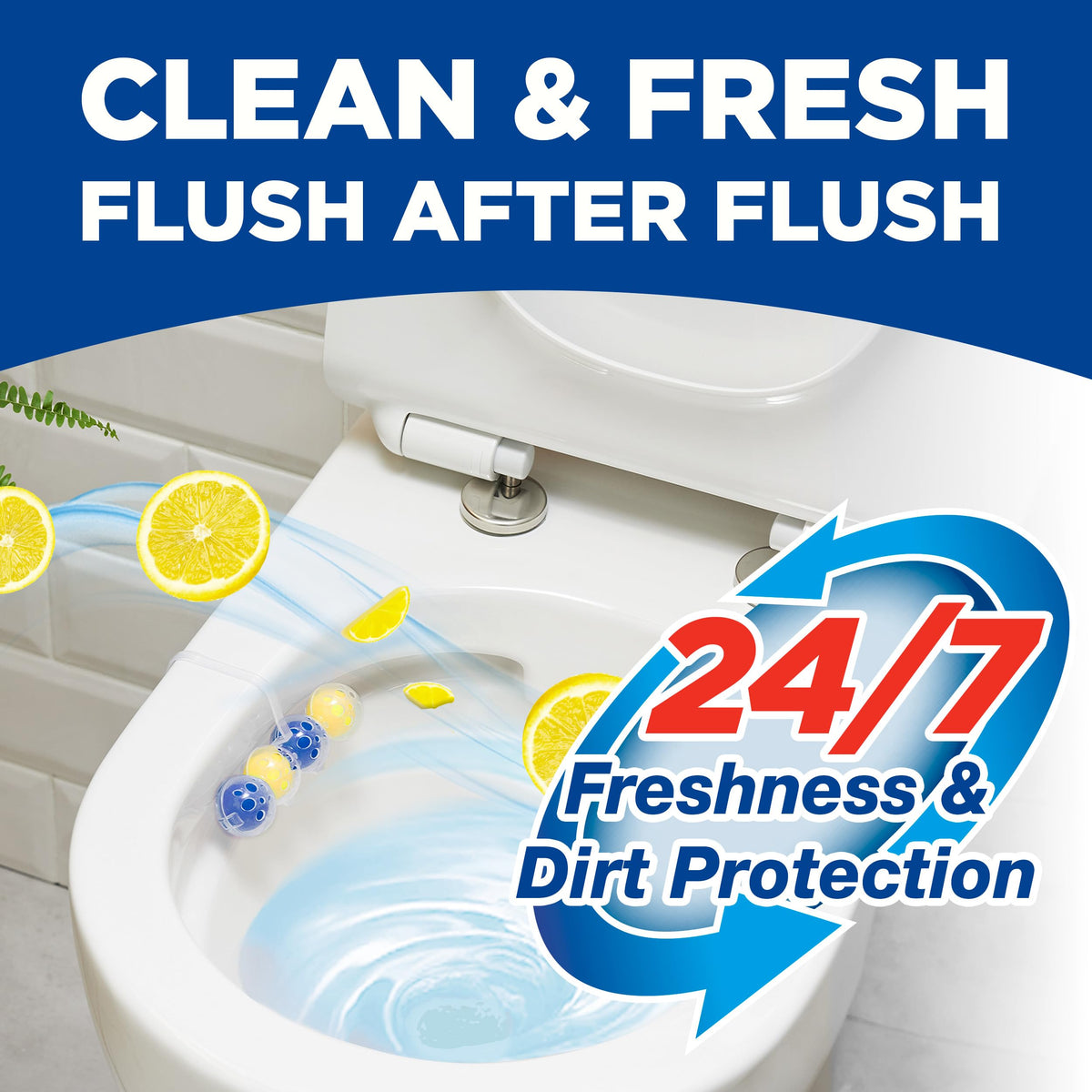 Bloo Power Active Toilet Rim Block & Freshener, Fresh Flowers, Pack of 1