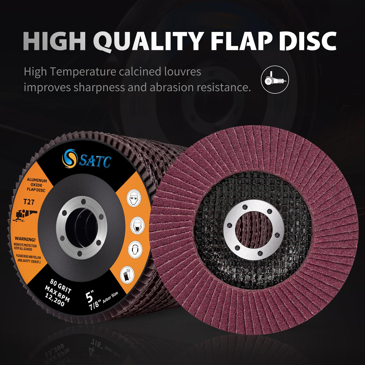 SATC Flap Discs 115mm 10 Pack Grinding Discs 120 Grit for Angle Grinder to Sanding Grinding Metal Wood