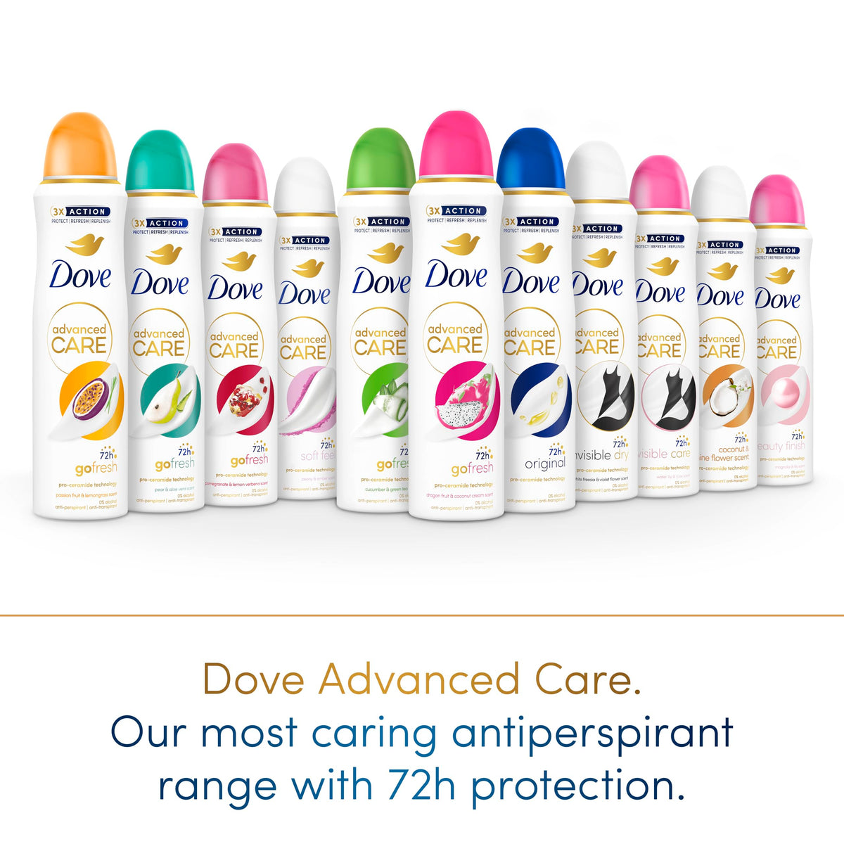 Dove Advanced Care Original Anti-perspirant Deodorant Spray with Triple Moisturising technology aerosol for 72 hours of protection 100 ml