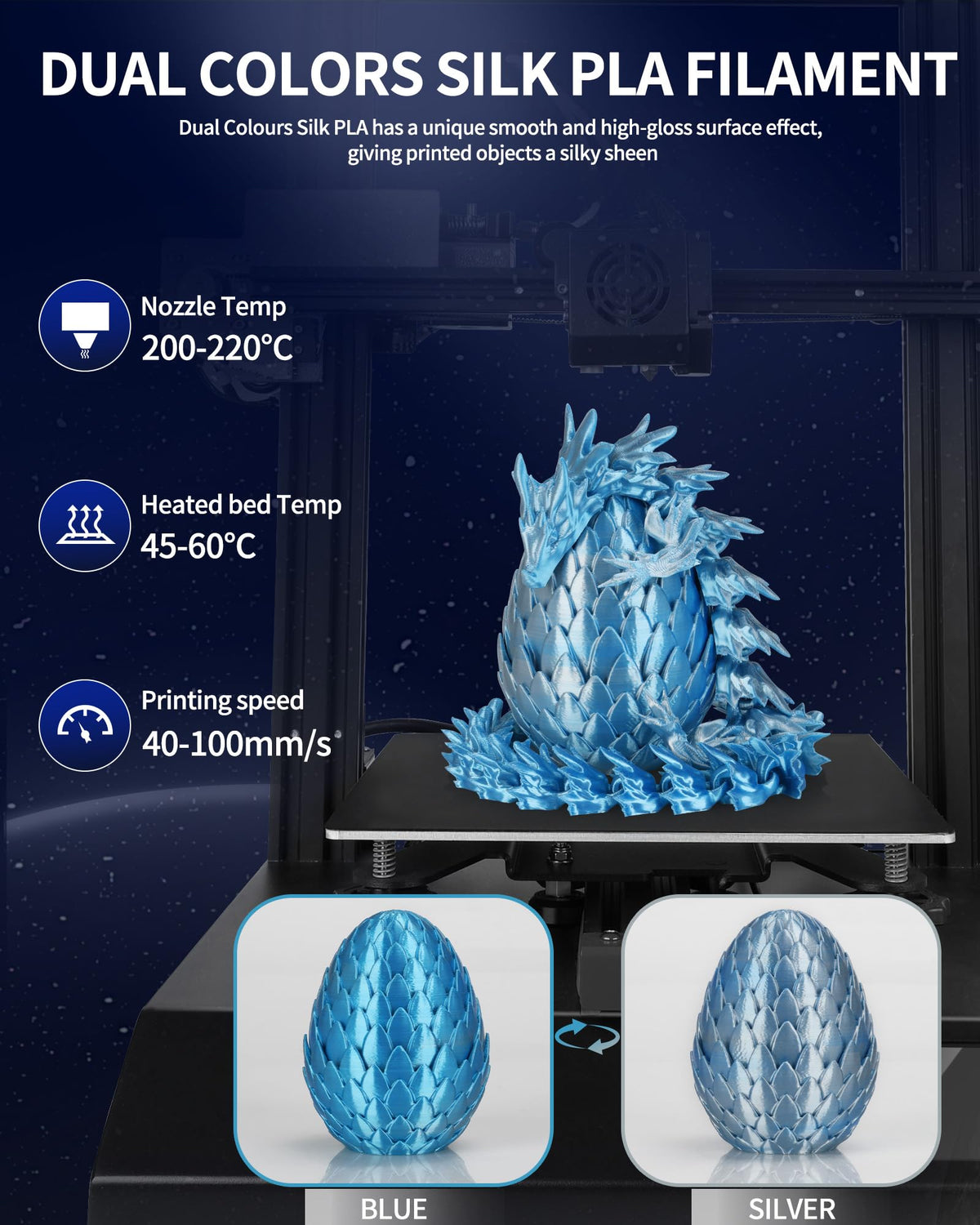 LANDU Filament Dryer 3D Printer Filament Dry Box,2 Spools Double Fast Heating Upgraded Filament Dehydrator Keeping Filaments Dry for 1.75mm/2.85mm One-Key Set for PLA PETG ABS TPU
