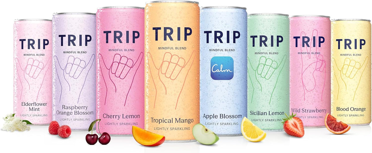 TRIP Calm Magnesium Drink, Sparkling Mocktail, Ultimate Sampler Mix, 12pack
