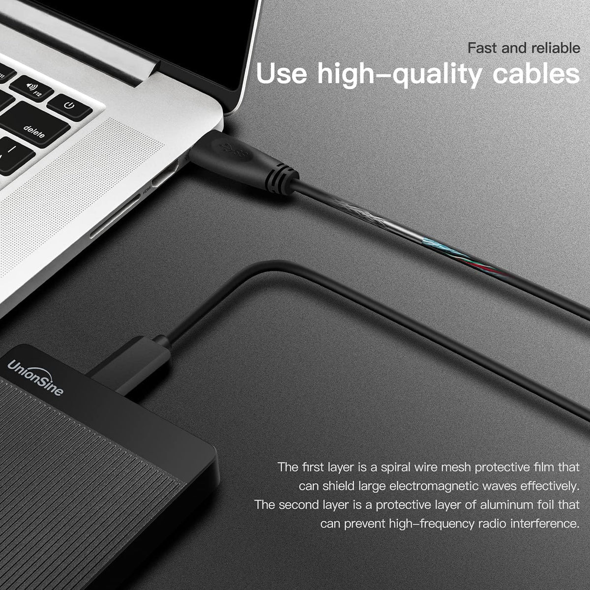 UnionSine External Hard Drive 1TB Ultra Slim Portable Hard Drive USB 3.0 HDD Storage Compatible for PC,Mac, Laptop, Xbox, Xbox one, PS4(Blue) HD2510