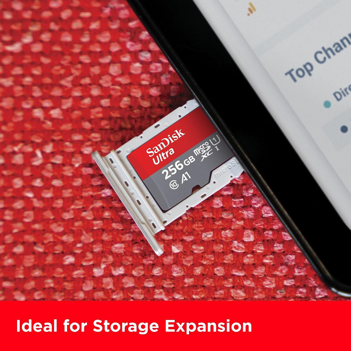SANDISK Ultra micro SD Card + Adapter 256GB, Up to 150MB/s Read Speeds