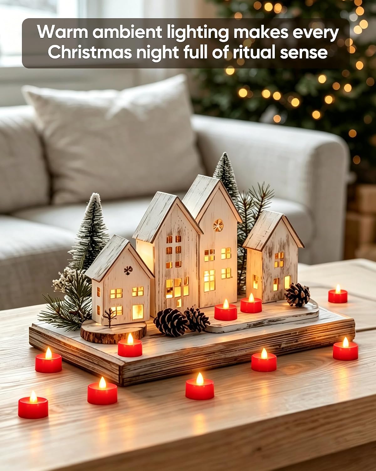 Homemory Led Battery Operated Tea Lights, Fake Electric Flickering Candles