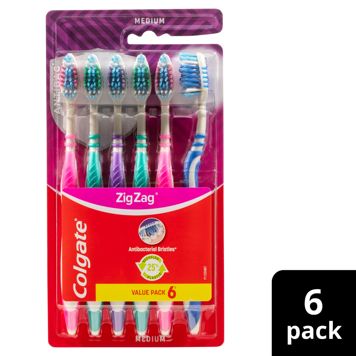 Colgate Zigzag Medium Bristles Manual Toothbrush (3-Pack)