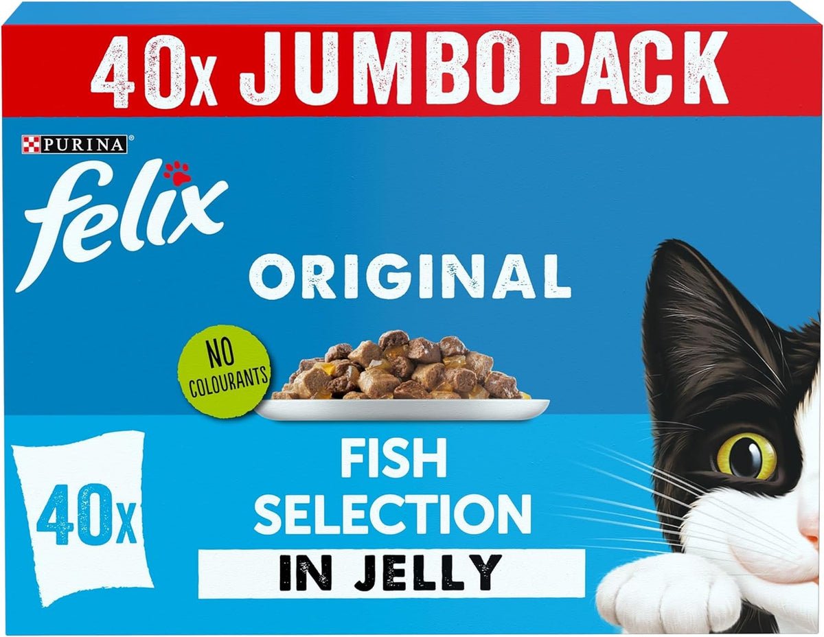 FELIX Original Fish Selection in Jelly Wet Cat Food 40x85g
