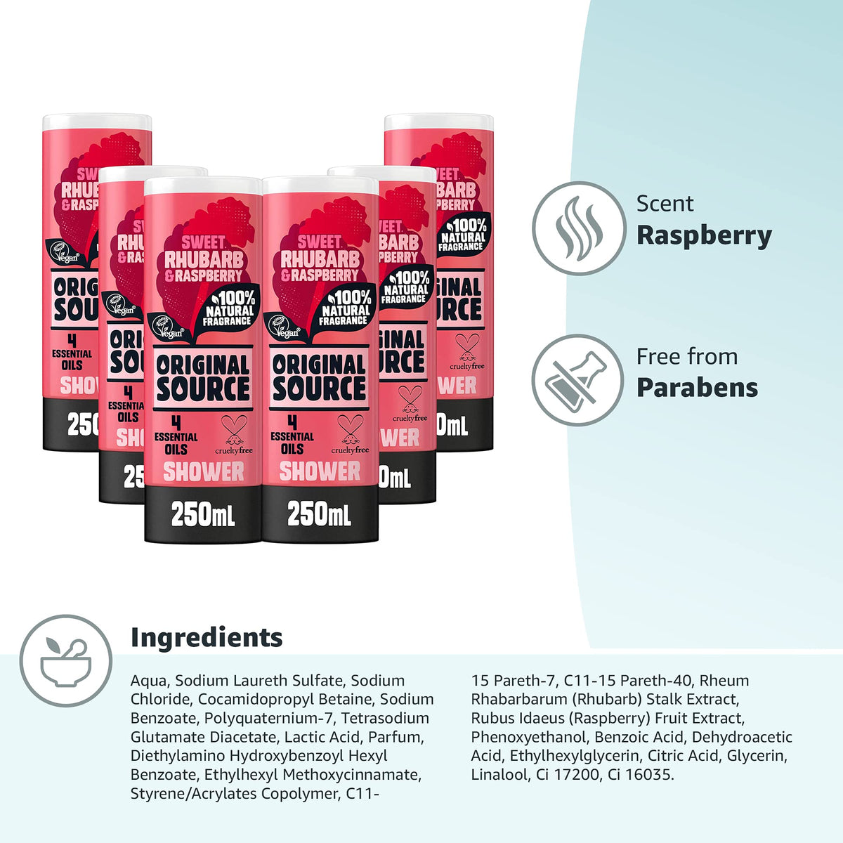 Original Source Coconut & Shea Butter Shower Gel, 6x250ml