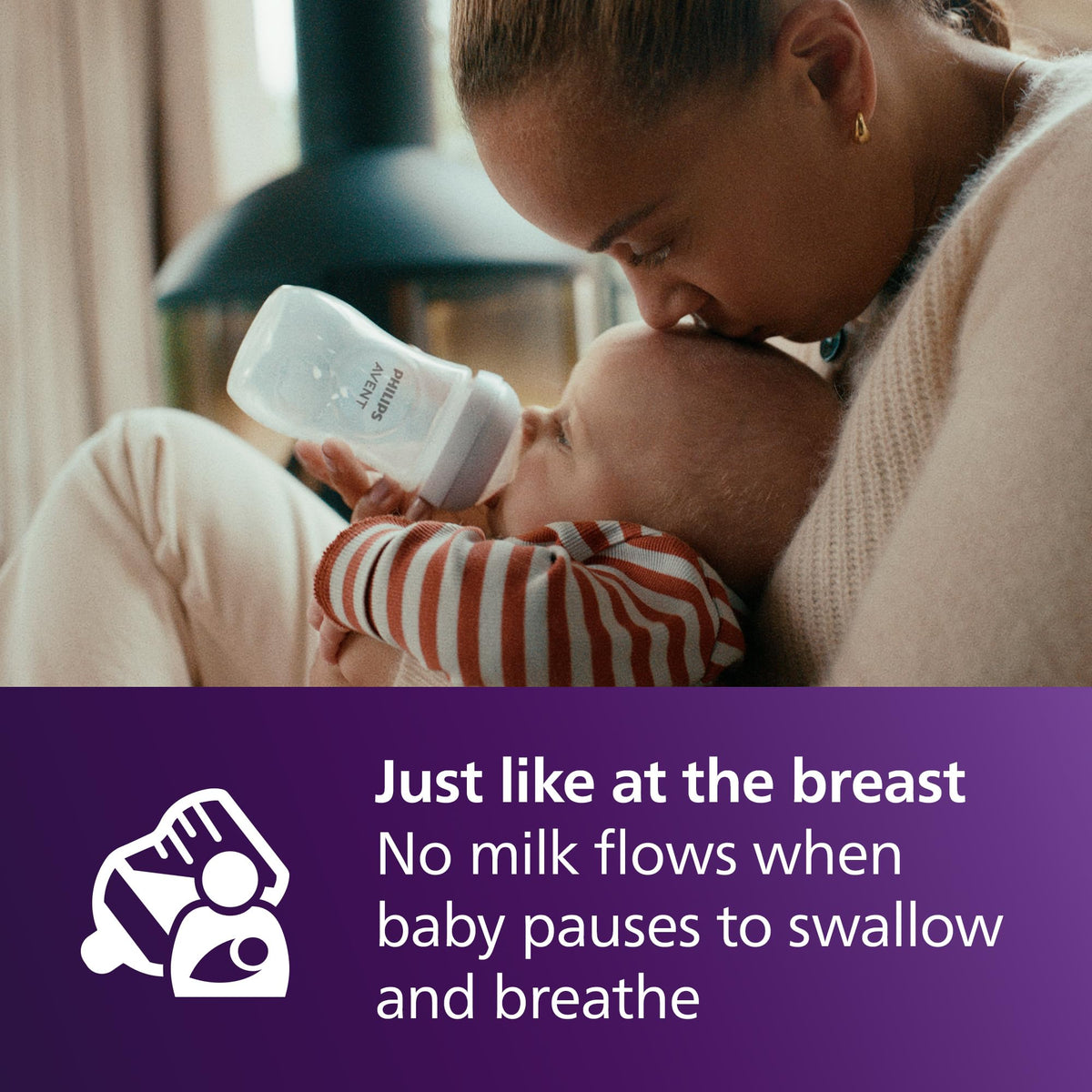 Philips Avent Natural Response Baby Bottle - 125ml Baby Milk Bottle for Newborns and Up, BPA Free, 0+ Months (Model SCY900/01)