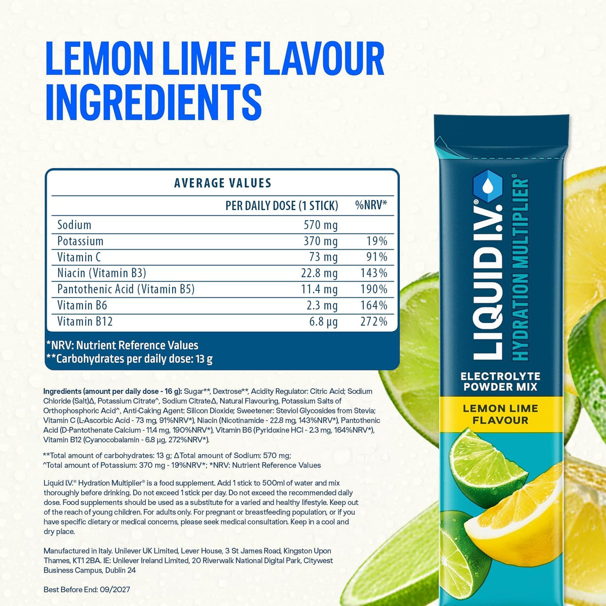Liquid I.V. Hydration Multiplier Electrolyte Mix, Passion Fruit, 16 Sticks