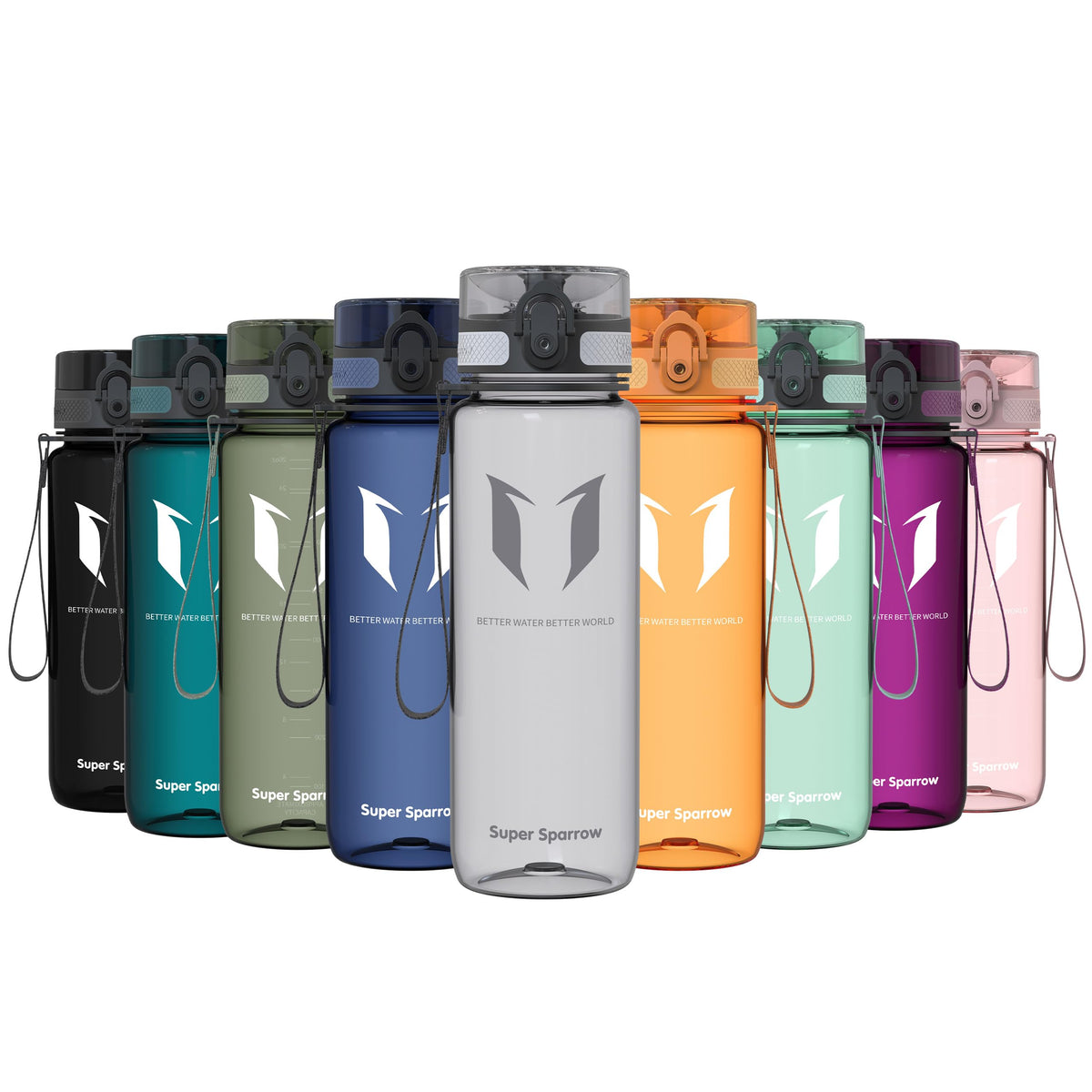 Sparrow Water Bottle 500ml/750ml/1L BPA-Free Tritan Drinks Bottle One-Click