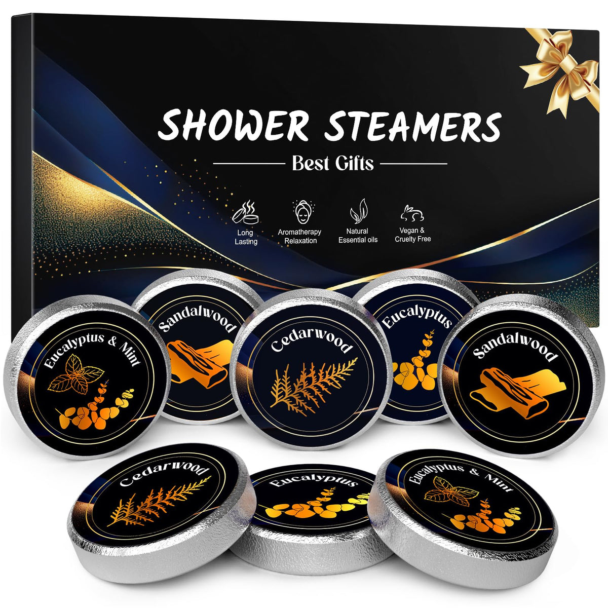 Linkax Shower Steamers Aromatherapy 8 Pcs, Christmas Gift for Women Purple