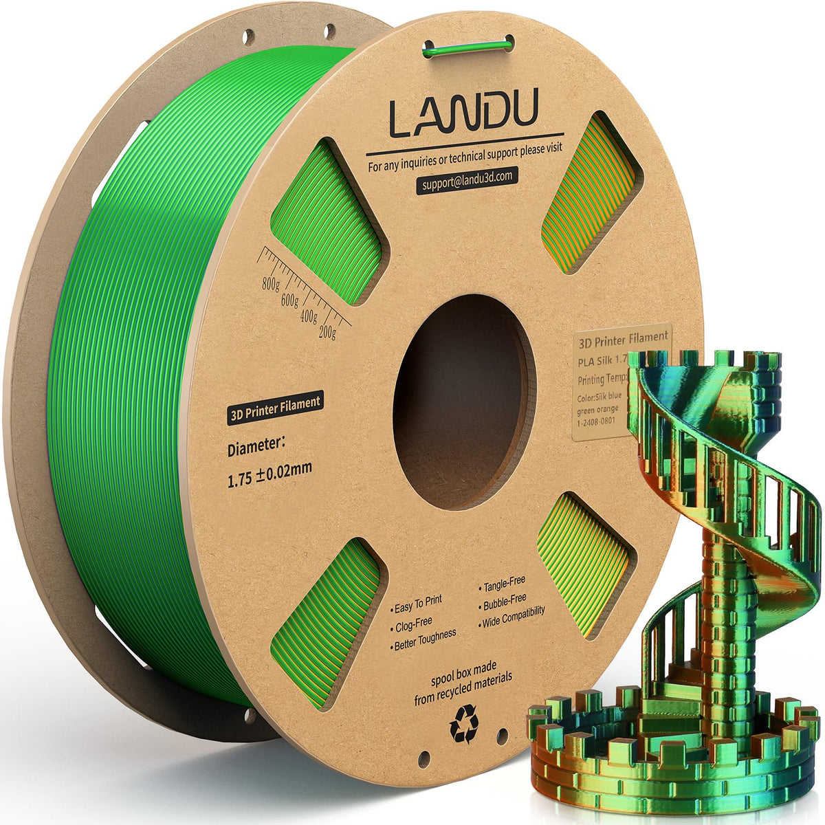 LANDU Filament Dryer 3D Printer Filament Dry Box,2 Spools Double Fast Heating Upgraded Filament Dehydrator Keeping Filaments Dry for 1.75mm/2.85mm One-Key Set for PLA PETG ABS TPU