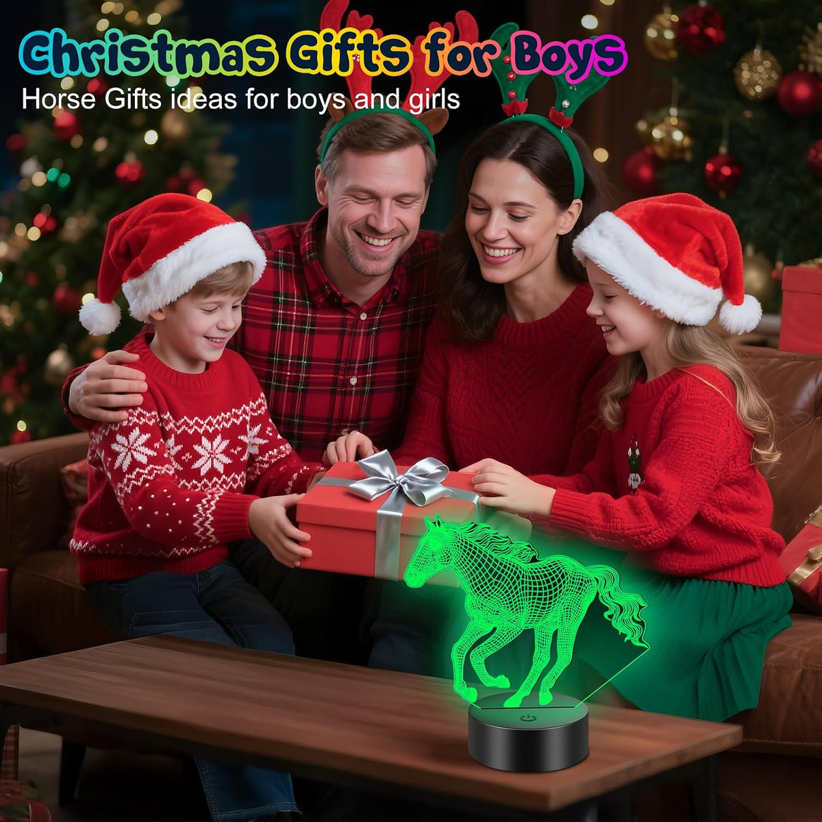 Linkax Horse Gifts for Boys, 3D Illusion Night Light for Girl Bedroom Decor