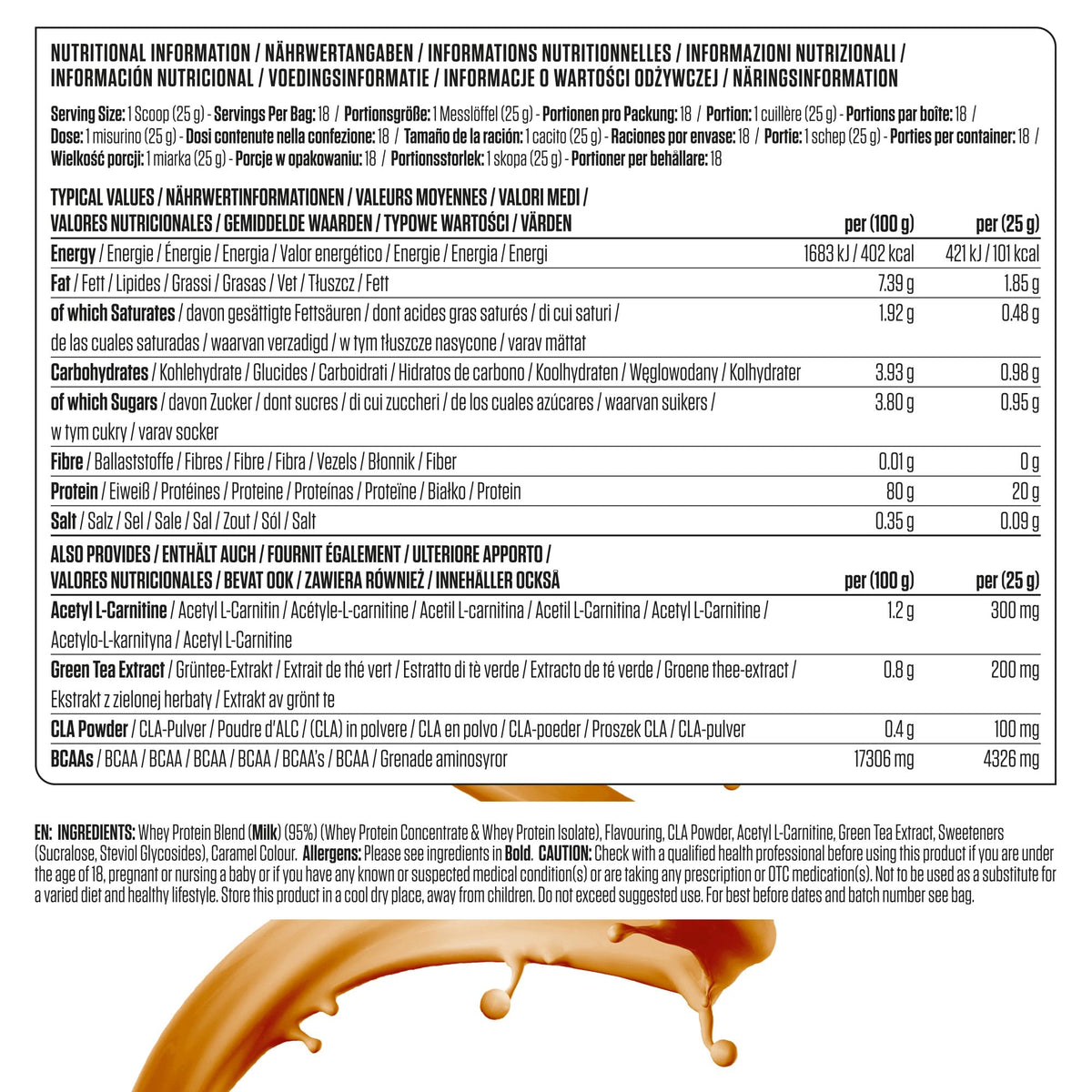 Applied Nutrition Diet Whey - High Protein Powder Supplement, Low Carb & Sugar, for Weight Management with CLA, L Carnitine, Green Tea (450g - 18 Servings) (Vanilla)