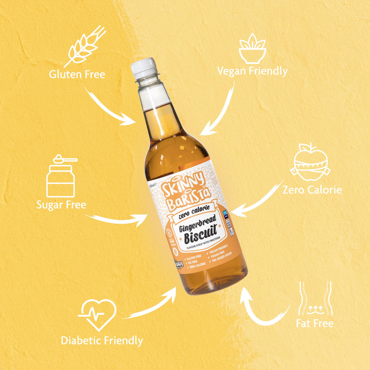 Skinny Food Co Butterscotch Syrup Zero Calorie 1L - Sugar Free Coffee Syrup