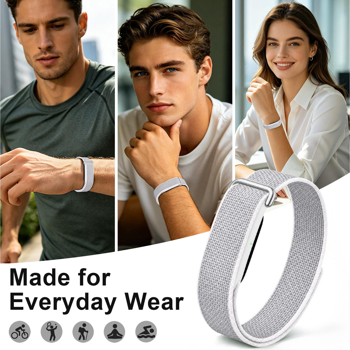 Compatible with Google Fitbit Air Strap Nylon Loop Sport Replacement Band