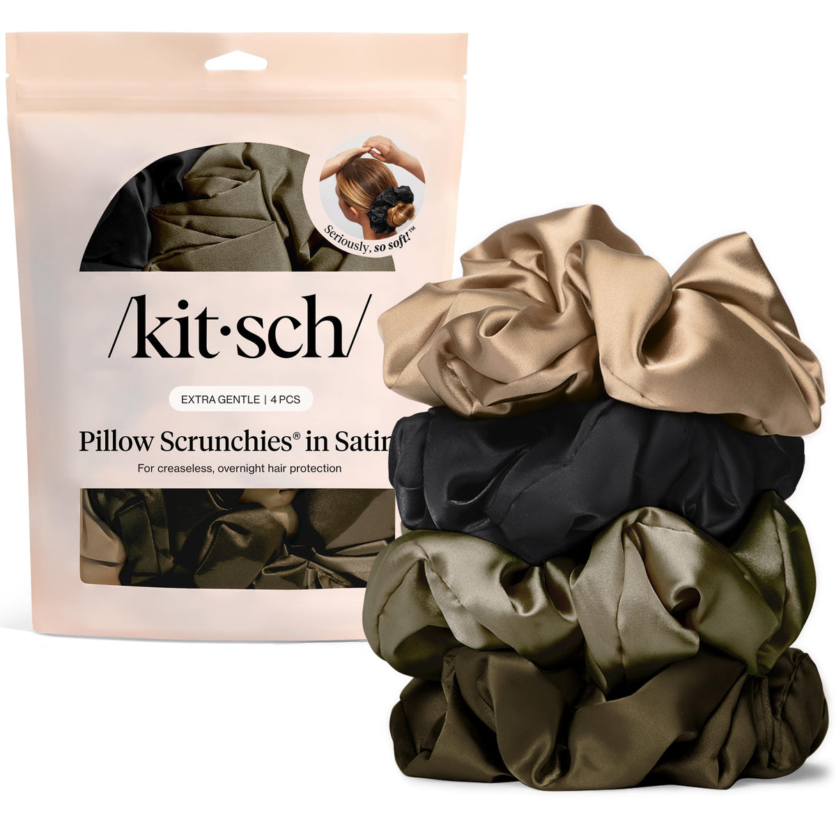 Kitsch Satin Scrunchies for Women 3pcs - Garden Bouquet