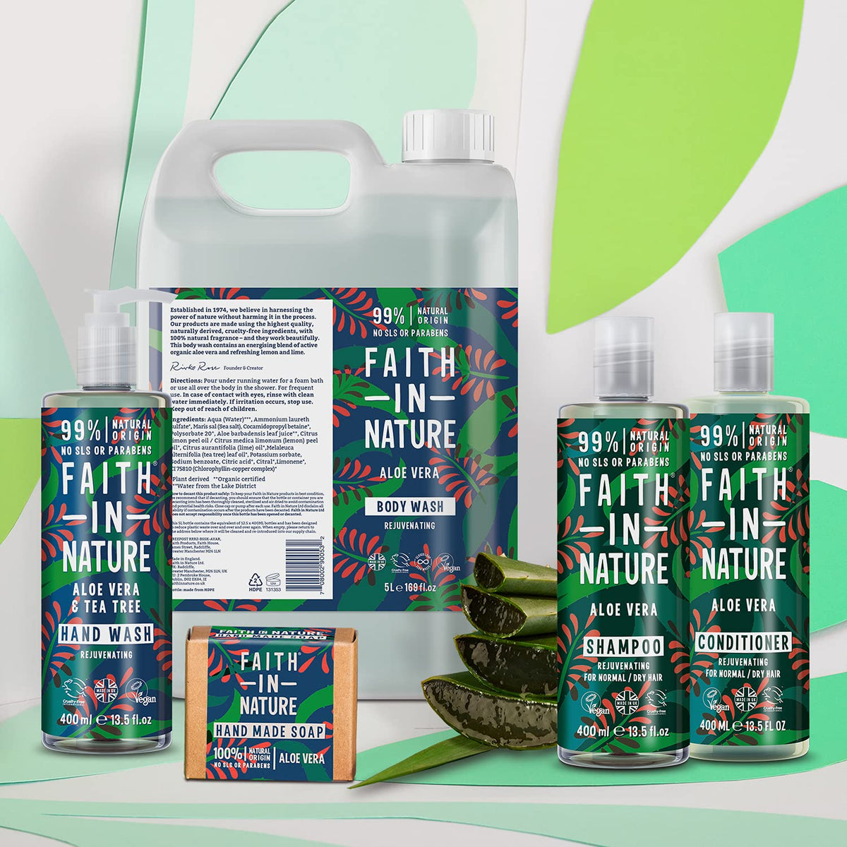 Faith In Nature Natural Aloe Vera and Tea Tree Hand Wash, Nourishing, Vegan and Cruelty Free, No SLS or Parabens, 400 ml