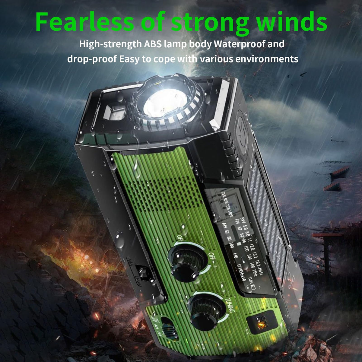 SOLARBABY Wind Up Solar Radio, Emergency Hand Crank Self Powered AM/FM Survival Solar Weather Radio with LED Flashlight,SOS Alarm,2000mAh Emergency Power Bank for Smart Phone (M-Orange)