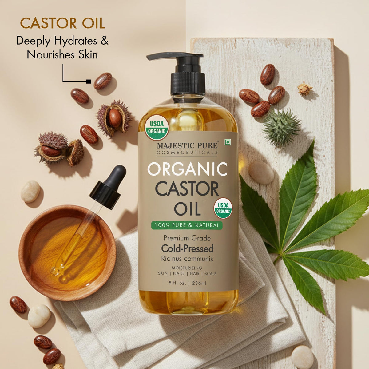 Majestic Pure Vitamin E Oil 100% Pure and Natural Oil - 236 ml