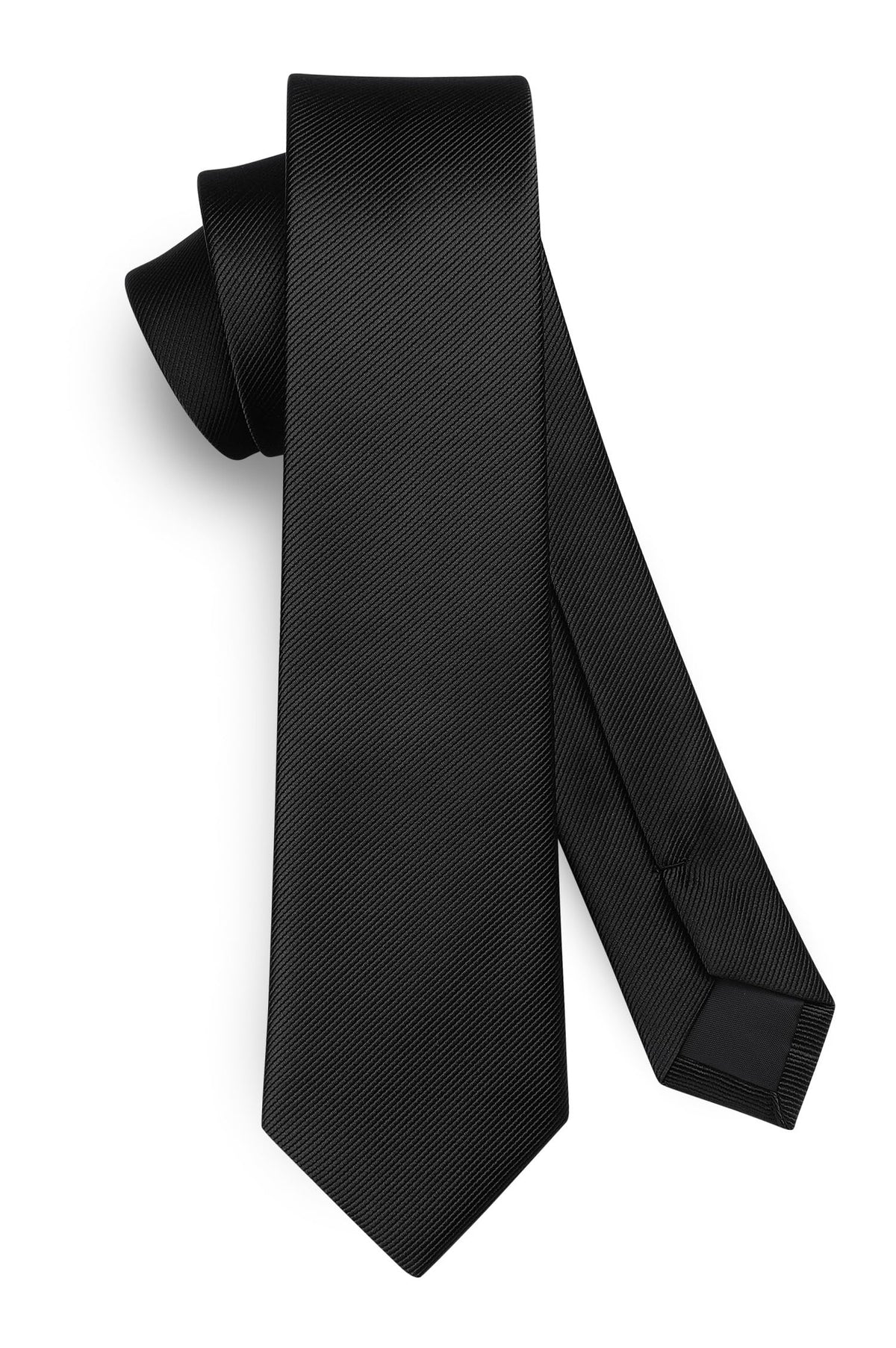 HISDERN Skinny Tie Solid Color 6cm Slim Ties for Men Wedding Classic Formal Business Necktie