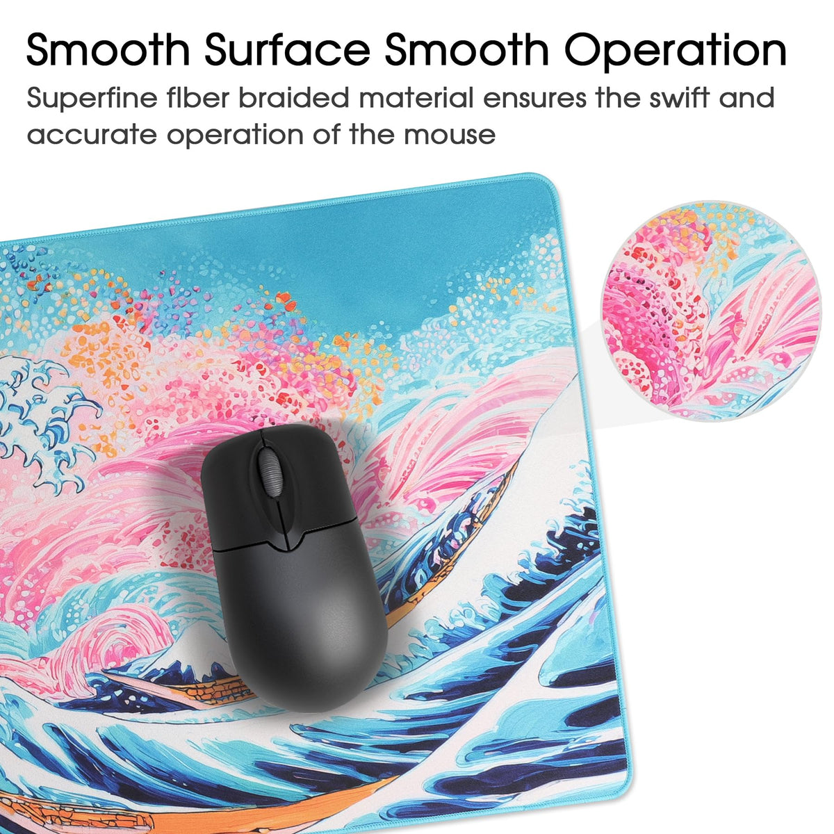 Gaming Mouse Mat/Large Mouse Pad 900 x 400 x 3mm / XXL mouse pad/large size | improved precision and speed | rubber base for stable grip on smooth surfaces | non-slip (90x40 Black)