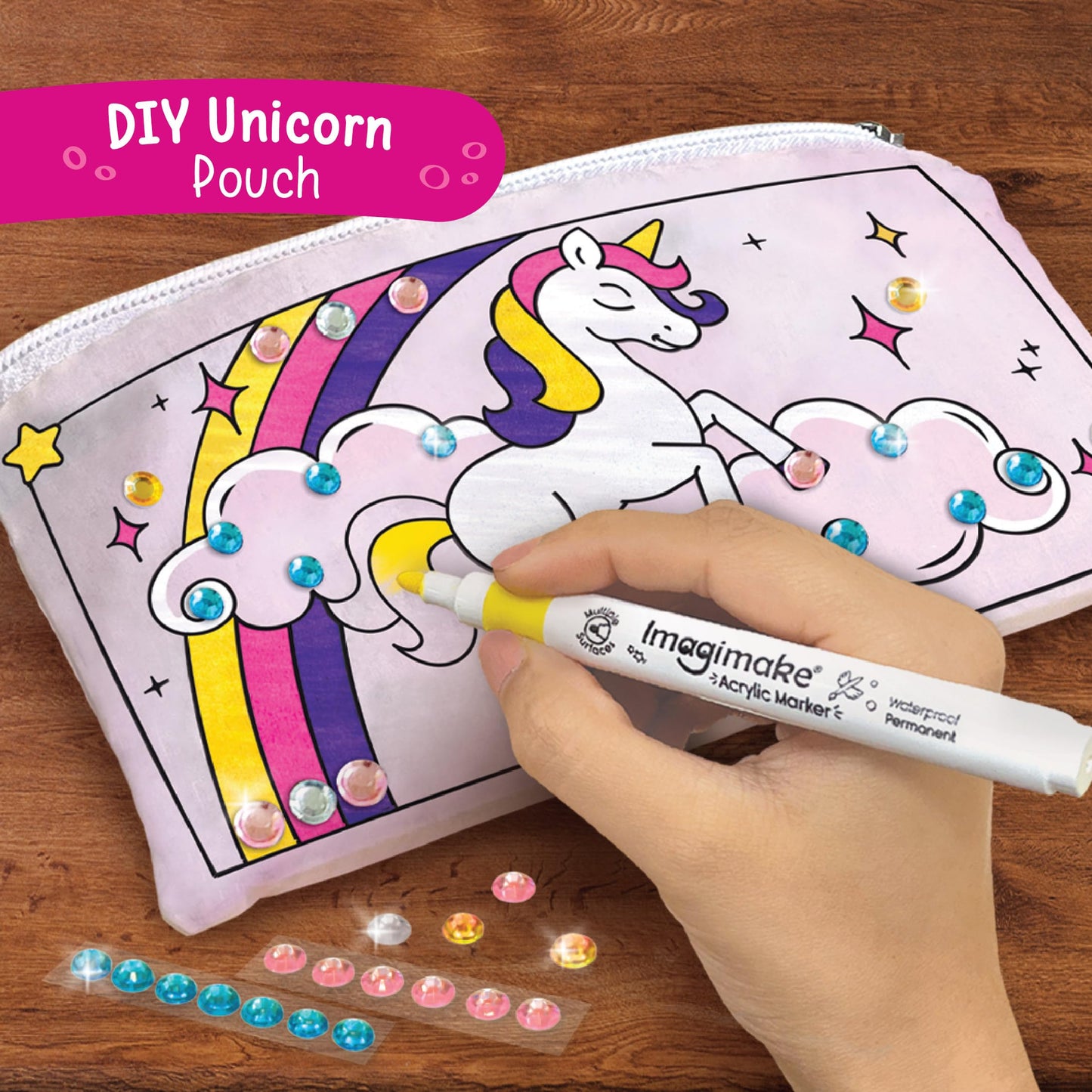 Imagimake Princess Craft Kit | 10 Mess-Free DIY Activities | Bracelet Making Kit, Unicorn Pouch, Butterfly Wands & More | Unicorn Gifts for Kids | Gifts for Girls & Boys 5,6,7,8,9,10,11,12 Years Old