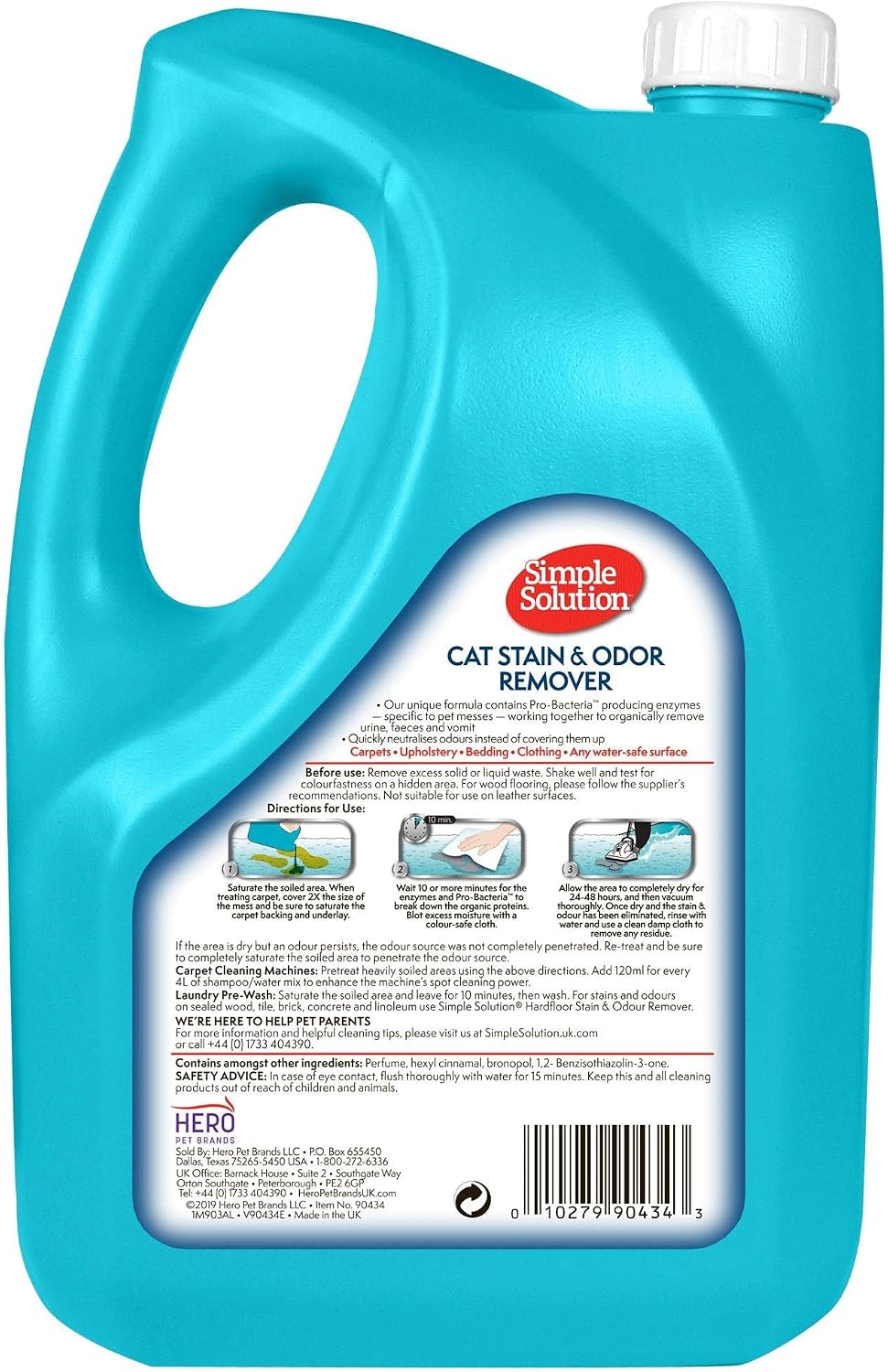 Simple Solution Pet Stain and Odour Remover for Cats 4 litre