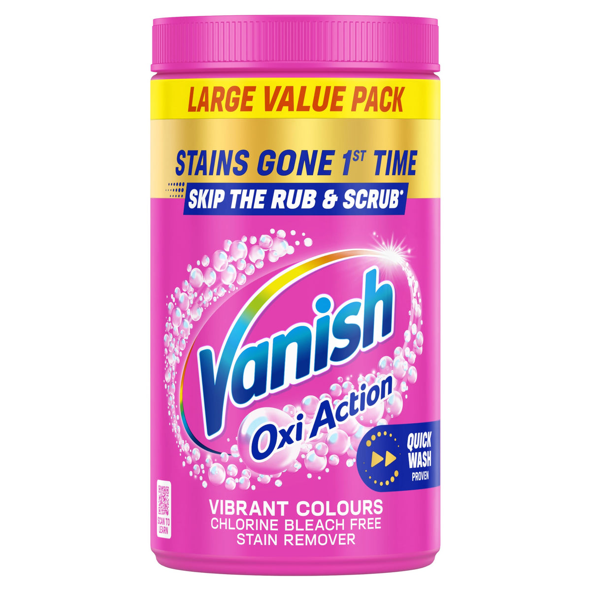 Vanish Stain Remover, Gold Oxi Action Powder, 470g, Restores Whites and Protects Laundry from Greying, Removes Stains, Odours Laundry Detergent Leave Behind, Bleach Free