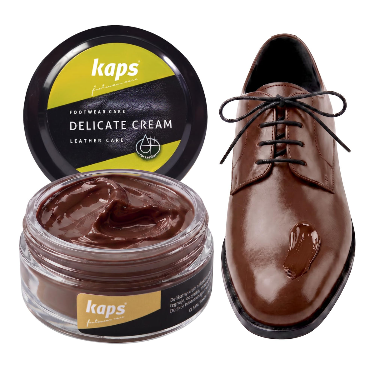 Leather Shoe Cream Polish & Conditioner, Kaps 50ml