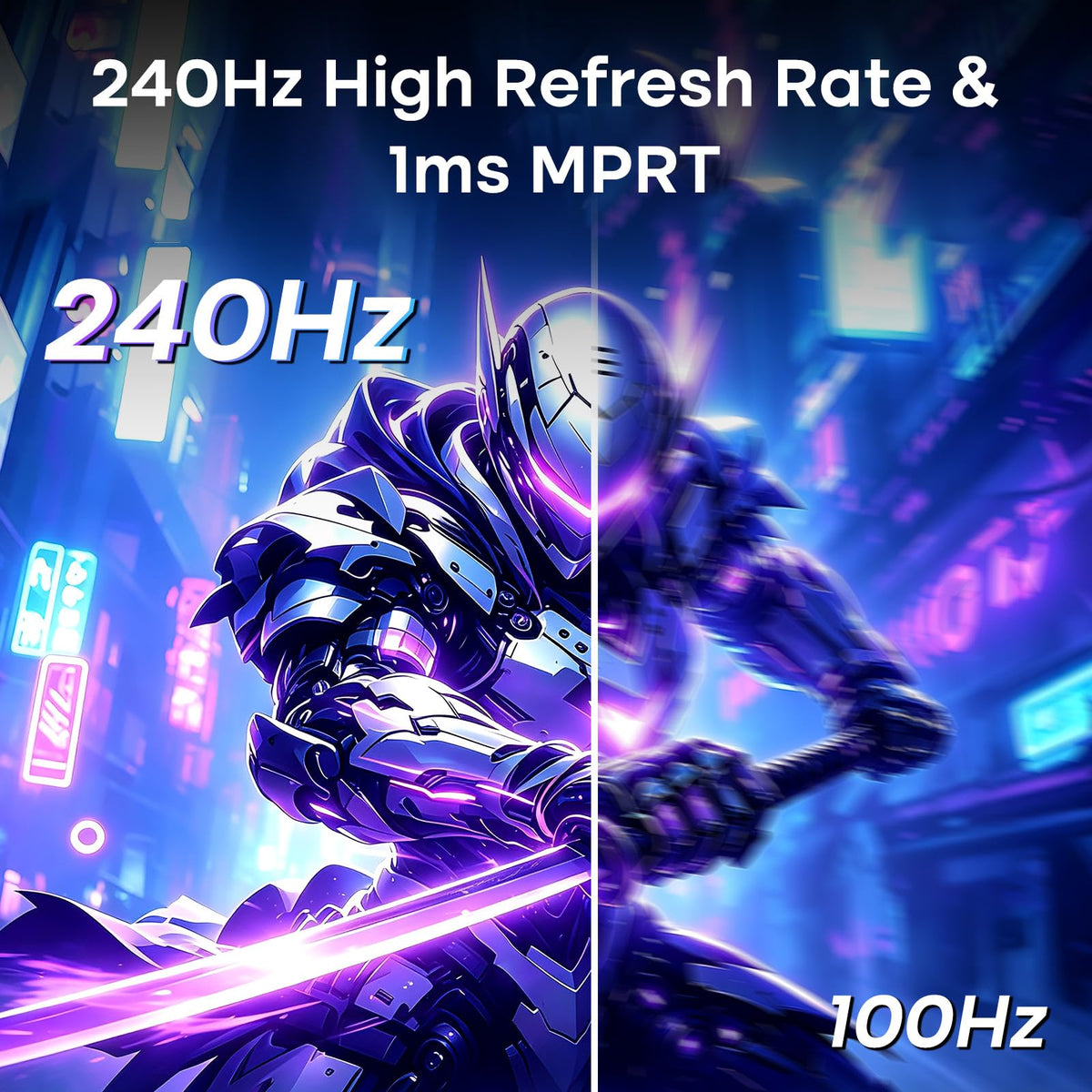 Amzfast 24 Inch 200Hz Gaming Monitor, FHD 1080P Fast IPS, 1ms MPRT, Adaptive Sync, AI-Crosshair, 110% sRGB, HDR, Low Blue Light, HDMI2.0&DP1.4, VESA75x75mm for PC Desktop Laptop PS5 Xbox, G24X1W