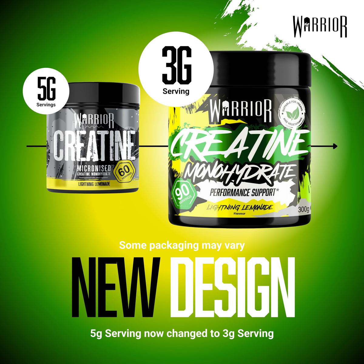 Warrior Creatine Monohydrate Powder 500g Pure Micronised (166 Servings)