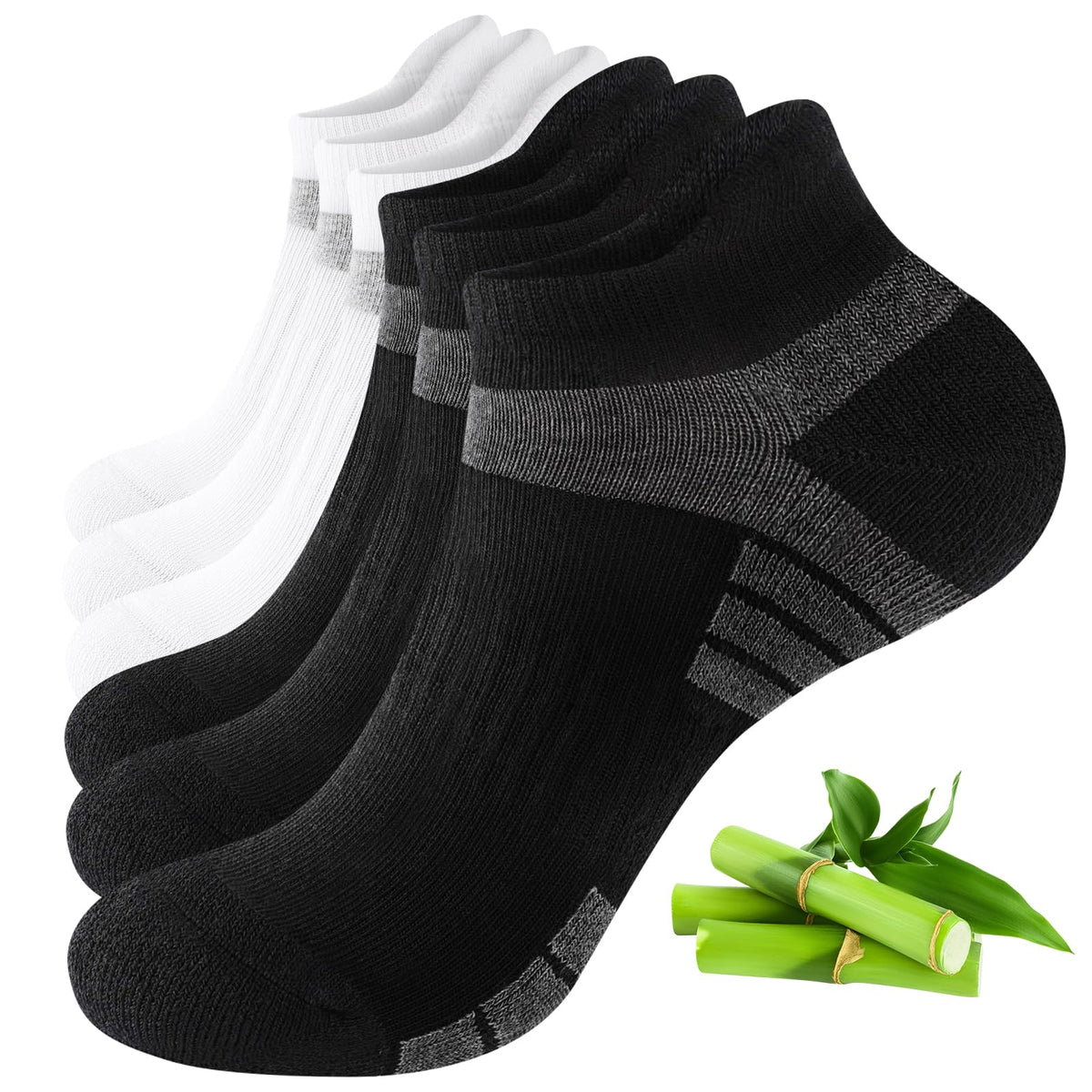 Bamboo Trainer Socks for Men Women Cushioned Ankle Socks