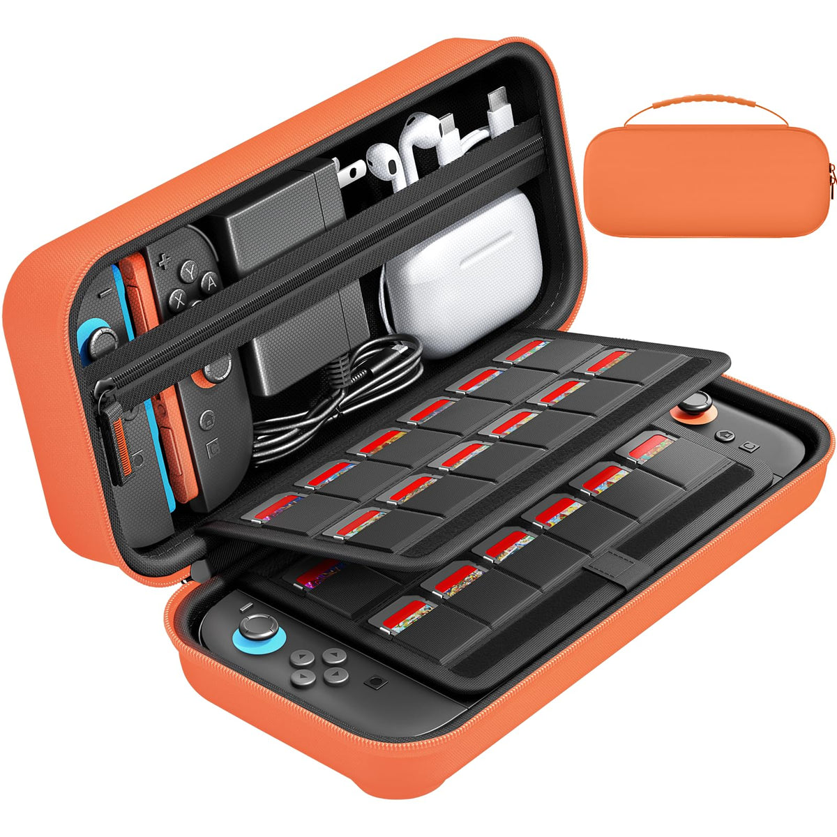 daydayup Switch 2 Carry Case Compatible with Nintendo Switch 2, with 24 Games Cartridges Protective Hard Shell Travel Carrying Case Pouch for Switch 2 Console & Accessories,Black