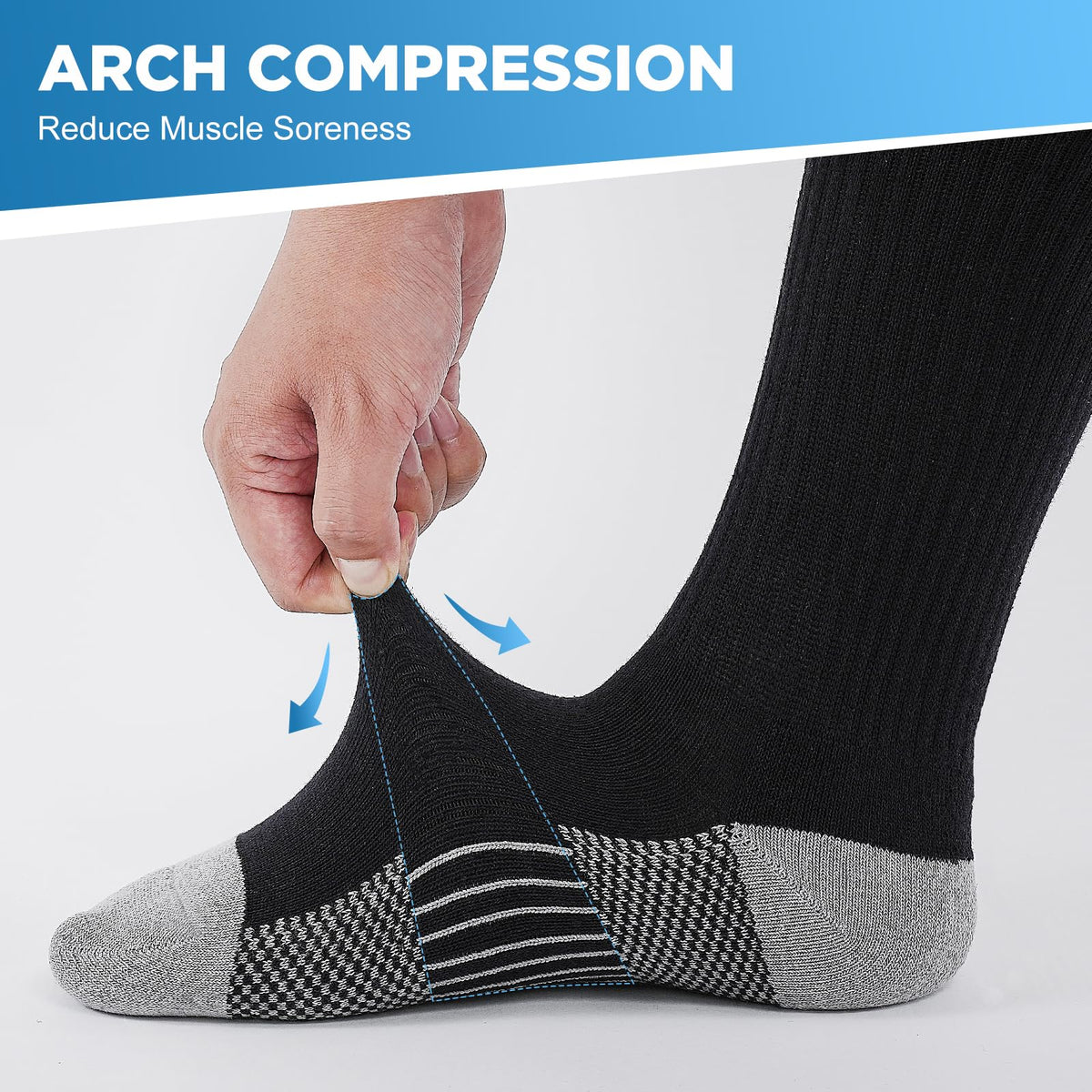 Cirorld Mens Sports Socks, 6/8 Pairs Work Boot Socks for Men & Women